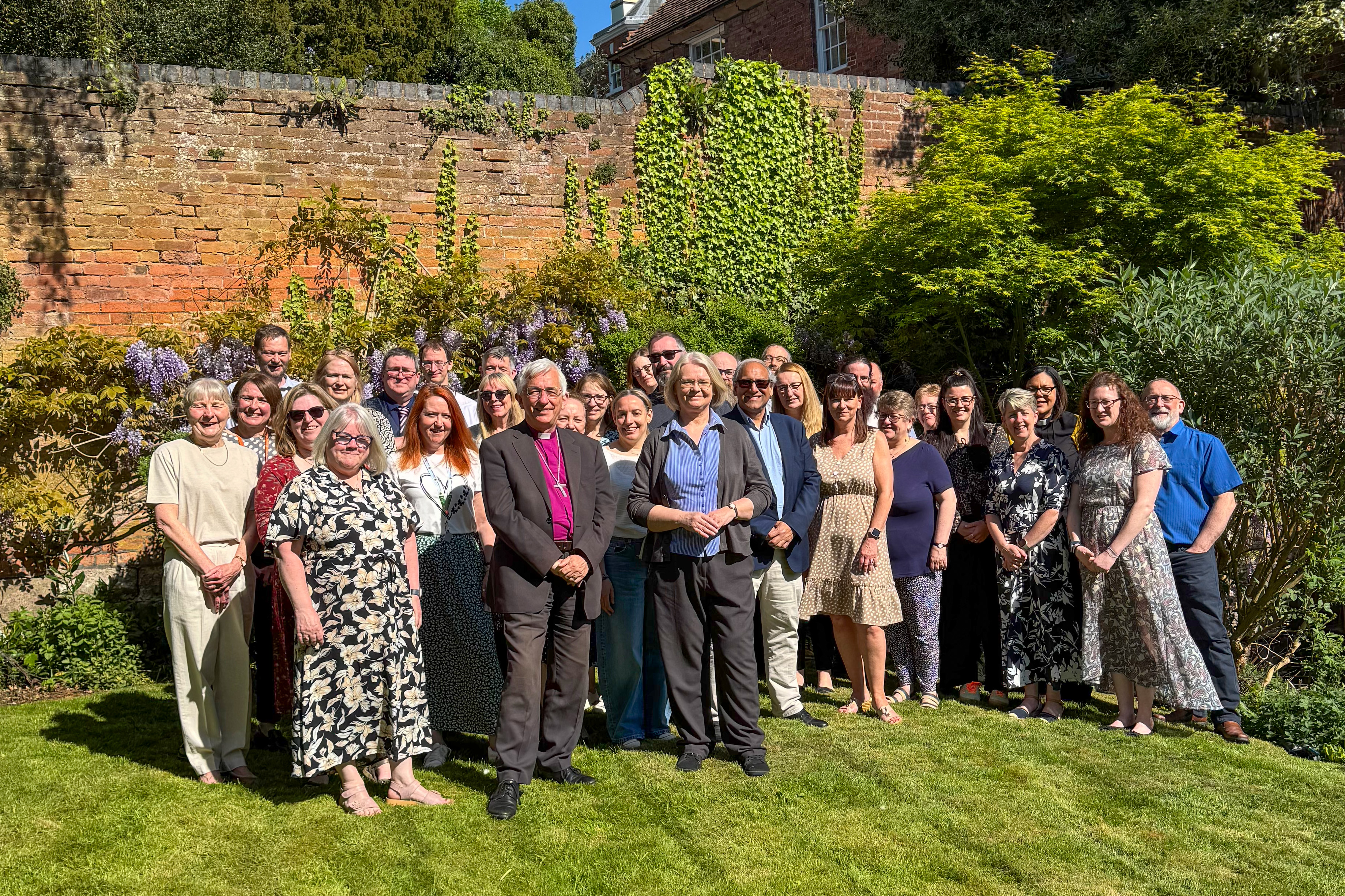 Many of our diocesan staff gathered outside our main office, St Mary's house in Lichfield